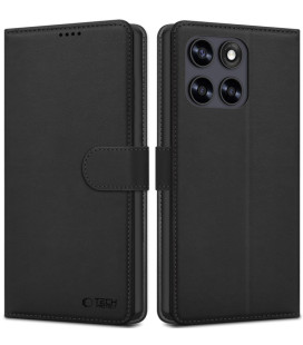 Juodas atverčiamas dėklas Motorola Moto G67 / G77 telefonui "Tech-Protect Wallet"