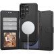 Juodas atverčiamas dėklas Samsung Galaxy S26 Ultra telefonui "Tech-Protect Wallet Magsafe"
