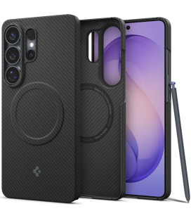 Juodas dėklas Samsung Galaxy S26 Ultra telefonui "Spigen Airskin Aramid Mag Magsafe"