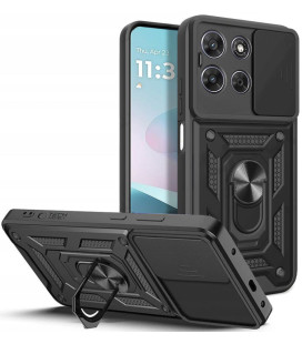 Juodas dėklas Motorola Moto G67 / G77 telefonui "Tech-Protect Camshield Pro"