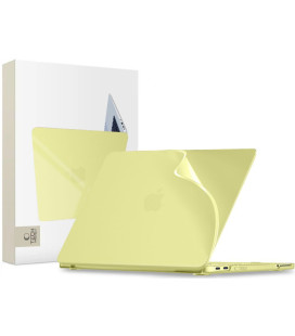 Matinis geltonas dėklas Apple MacBook Neo 13 2026 kompiuteriui "Tech-Protect Softshell"