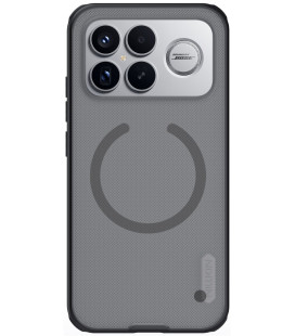 Juodas / skaidrus dėklas Poco F8 Ultra telefonui "Nillkin Super Frosted Pro Magnetic"