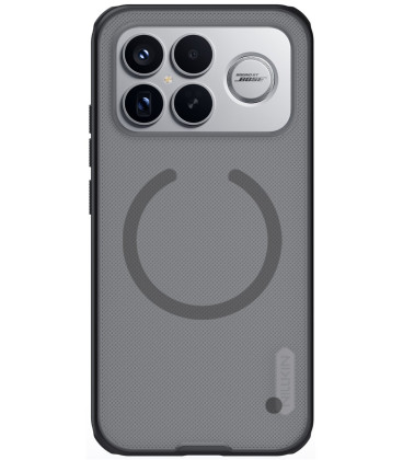 Juodas / skaidrus dėklas Poco F8 Ultra telefonui "Nillkin Super Frosted Pro Magnetic"