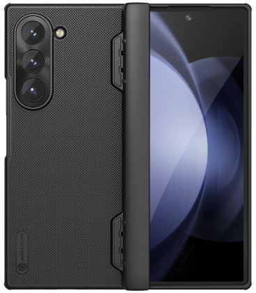 Juodas dėklas Samsung Galaxy Z Fold 6 telefonui "Nillkin Super Frosted Fold Magnetic"