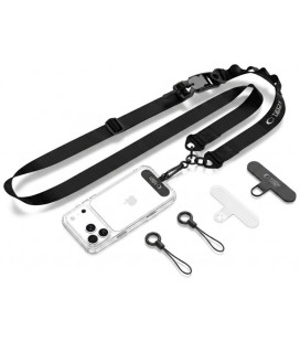 Juodas dirželis telefonui "Tech-Protect C9S Rope Crossbody"