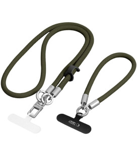 Žalias dirželis telefonui "Tech-Protect C10S Rope Crossbody & Wrist"