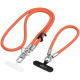 Oranžinis dirželis telefonui "Tech-Protect C10S Rope Crossbody & Wrist"