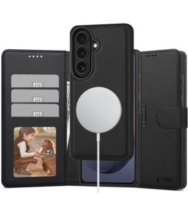 Juodas atverčiamas dėklas Samsung Galaxy S26 telefonui "Tech-Protect Wallet Magsafe"