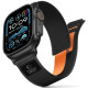 Juoda / oranžinė apyrankė Apple Watch 8 / 9 / 10 / 11 / 12 / SE / Ultra (44 / 45 / 46 / 49 mm) "Tech-Protect Nylon Elite"