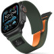 Žalia / oranžinė apyrankė Apple Watch 8 / 9 / 10 / 11 / 12 / SE / Ultra (44 / 45 / 46 / 49 mm) "Tech-Protect Nylon Elite"