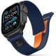 Mėlyna / oranžinė apyrankė Apple Watch 8 / 9 / 10 / 11 / 12 / SE / Ultra (44 / 45 / 46 / 49 mm) "Tech-Protect Nylon Elite"