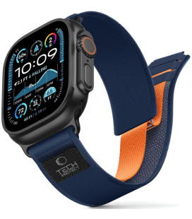 Mėlyna / oranžinė apyrankė Apple Watch 8 / 9 / 10 / 11 / 12 / SE / Ultra (44 / 45 / 46 / 49 mm) "Tech-Protect Nylon Elite"