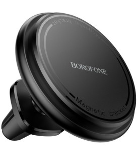 Juodas magnetinis automobilinis laikiklis į groteles "Borofone BH135 MagSafe"