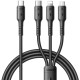 Juodas USB-C - USB-C/Lightning/MicroUSB 3.5A 120cm laidas "Joyroom S-A61"