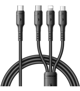 Juodas USB-C - USB-C/Lightning/MicroUSB 3.5A 120cm laidas "Joyroom S-A61"