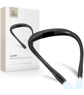 Juodas šviestuvas ant kaklo skaitymui "Tech-Protect LL200 Neck Reading Light"