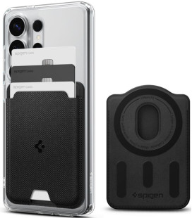 Juodas kortelių laikiklis telefonui "Spigen Urban Fit Wallet Magsafe Magentic Card Holder Galaxy S"