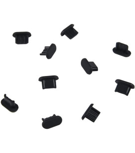 Juoda MicroUSB lizdo apsauga nuo dulkių 10vnt