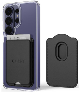 Juodas kortelių dėklas telefonams "Tech-Protect CH02 MagWallet Magsafe Universal Card Holder"