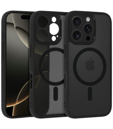 Matinis juodas dėklas Apple iPhone 16 Pro Max telefonui "Full Matte Mag Cover"