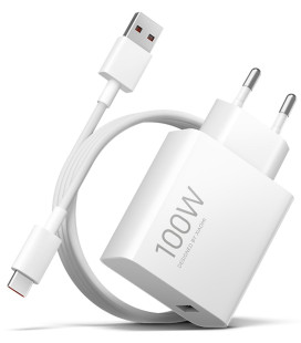 Originalus baltas 100W 1xUSB-A pakrovėjas + USB-A - USB-C 6A laidas "Xiaomi MDY-19-ER"