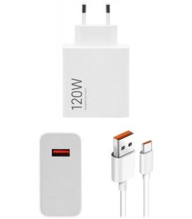 Originalus baltas 120W 1xUSB-A pakrovėjas + USB-A - USB-C 6A laidas "Xiaomi MDY-14-EE"