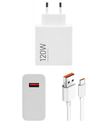 Originalus baltas 120W 1xUSB-A pakrovėjas + USB-A - USB-C 6A laidas "Xiaomi MDY-14-EE"