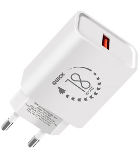 Baltas 18W USB-A pakrovėjas "OBAL:ME Wall Charger"