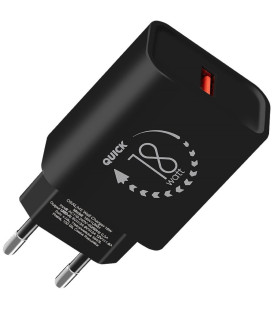 Juodas 18W USB-A pakrovėjas "OBAL:ME Wall Charger"