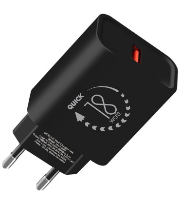 Juodas 18W USB-A pakrovėjas "OBAL:ME Wall Charger"