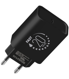 Juodas 20W USB-C pakrovėjas "OBAL:ME Wall Charger"