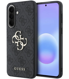 Pilkas Samsung Galaxy A57 telefonui "Guess PU 4G Metal Logo Case"