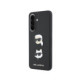Juodas dėklas Samsung Galaxy A57 telefonui "Karl Lagerfeld Liquid Silicone Metal Karl and Choupette Case"