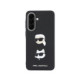 Juodas dėklas Samsung Galaxy A57 telefonui "Karl Lagerfeld Liquid Silicone Metal Karl and Choupette Case"