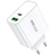 Baltas 65W GaN 1xUSB-A + 1xUSB-C pakrovėjas "Remax RP-U125"