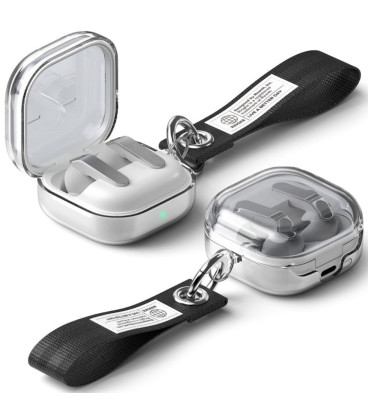 Juodas / skaidrus dėklas Samsung Galaxy Buds 4 / 4 Pro ausinėms "Ringke Air"