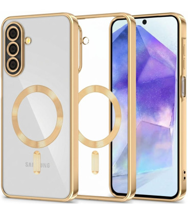 Auksinės spalvos / skaidrus dėklas Samsung Galaxy A27 5G telefonui "Tech-Protect MagFlex Magsafe"