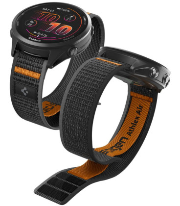 Juoda / oranžinė apyrankė Garmin Quick Release 22mm laikrodžiui "Spigen Athlex Air"