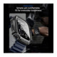 Juodas dėklas + stikliukas Apple Watch Ultra 1 / 2 / 3 (49 mm) laikrodžiui "Spigen Rugged Armor & Tempered Glass"