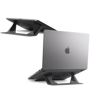 Pilkas nešiojamo kompiuterio stovas "Spigen LD201-S6 Slimfold Laptop Stand"