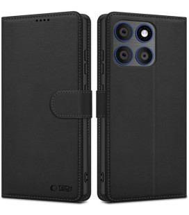 Juodas atverčiamas dėklas Motorola Edge 70 5G telefonui "Tech-Protect Wallet"
