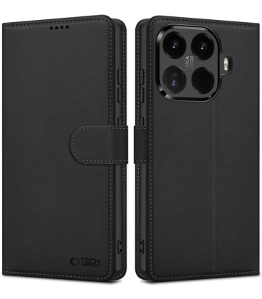 Juodas atverčiamas dėklas Xiaomi 17T telefonui "Tech-Protect Wallet"