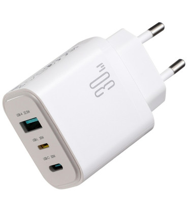 Baltas 30W 1xUSB-A + 1xUSB-C + 1xLightning pakrovėjas "Joyroom JR-TG6"