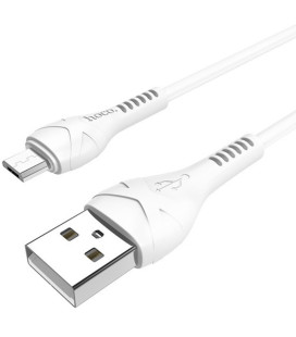 Baltas USB-A - MicroUSB 2.4A 100cm laidas "Hoco X37 Cool Power"