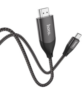 Pilkas USB-C - HDMI 200cm laidas "Hoco UA16"
