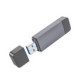 Pilkas atminties kortelių skaitytuvas USB-C + USB-A 2-in-1 USB2.0 "Hoco HB45"