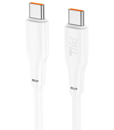 Baltas USB-C - USB-C 60W 100cm laidas "Hoco X93"