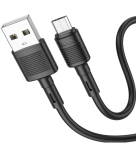 Juodas USB-A - MicroUSB 2.4A 100cm laidas "Hoco X83"