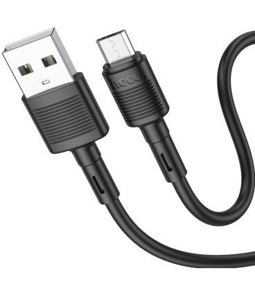 Juodas USB-A - MicroUSB 2.4A 100cm laidas "Hoco X83"