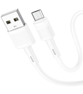 Baltas USB-A - MicroUSB 2.4A 100cm laidas "Hoco X83"